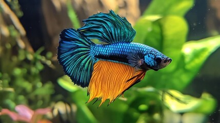 Betta Thailand kind of multi color. It may be called Siamese fighting fish. The motion underwater like dancing. Betta has fantastic color.