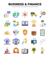 Collection of 25 Business and Finance Icons