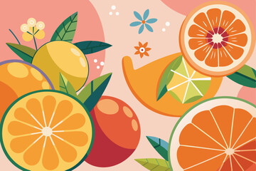 Citrus fruits design, Fruit healthy organic food sweet and nature theme Vector illustration