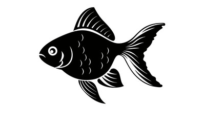 Elegant Black and White Fish Illustration A Stylized Aquatic Design