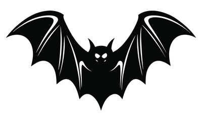 Menacing Black Bat Silhouette A Vector Illustration of a Bat in Flight