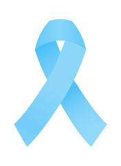 Light blue awareness ribbon representing prostate cancer, men's health, and bullying prevention. Perfect for health campaigns and advocacy.
