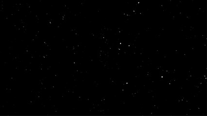 Snow falling. White falling powder glitter confetti. Explosion on black background for overlay, abstract illustration 