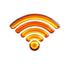 Obraz premium Glowing Wifi Symbol Transparent Background High Speed Connection Internet Access Wireless Network