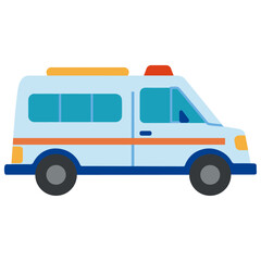 Fototapeta premium A cute, simple clipart of a Ambulance, flat illustration logo design style icon depicting