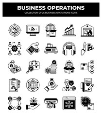 Collection of 25 Business Operations Icons: Streamline Your Workflow