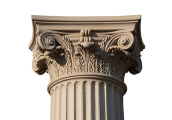 Isolated Ornate Corinthian Column Capital Stone Texture