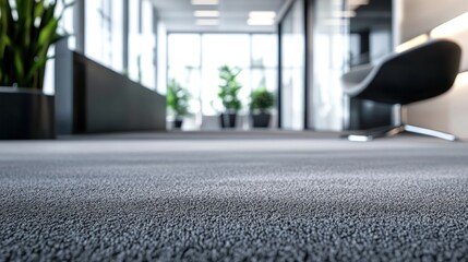 Carpet in modern office interior, low angle shot