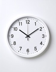 White Analog Clock on White Wall