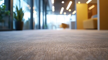 Carpet in modern office interior, low angle shot