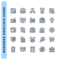 25 Business Analysis Lineal icon pack. vector illustration.