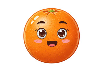 Fototapeta premium Isolated Cute Cartoon Orange with Expressive Eyes and Smile