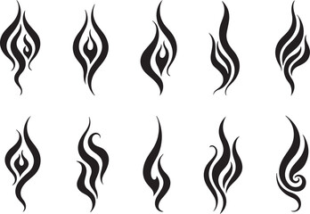 Tribal Flame and Dragon Tattoo Designs vector