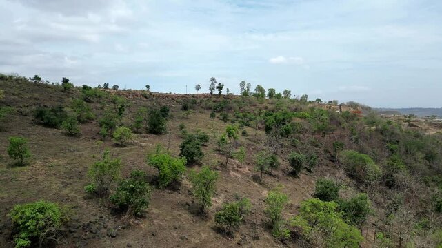 panhala fort bird eye view shot