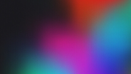 Black red coral orange peach pink magenta purple blue abstract background. Color gradient ombre colorful multicolor mix iridescent bright fun rough grain noise design template.  © Ray Studio