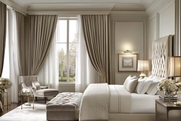 Enhance opulence in your space with elegant floor-length draperies. 