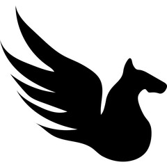 Pegasus Logo Silhouette Illustration