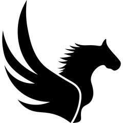 Pegasus Logo Silhouette Illustration