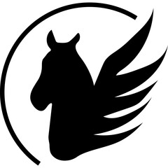 Pegasus Logo Silhouette Illustration