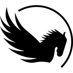 Pegasus Logo Silhouette Illustration