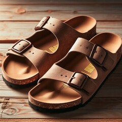Birkenstocks Comfortable contoured cork footbed
