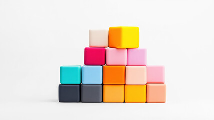 Colorful Yoga Blocks on Transparent Background