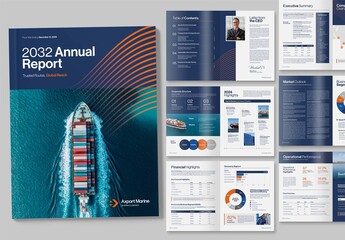 Annual Report Template in Shipping, Maritime & Global Freight Theme