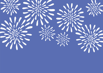 浴衣や手ぬぐいの柄のようなレトロな花火のイラスト	