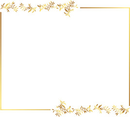 Obraz premium frame with leaves gold border Golden Border Warm Color Frame 