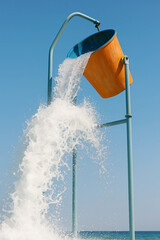Giant Tipping Bucket Splash at the Water Park