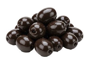 Isolated Pile of Shiny Black Olives