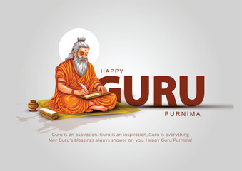 new Happy guru Purnima guru writing letter. god abstract Vector Illustration design.