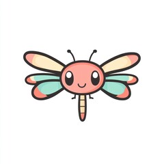Cute cartoon dragonfly