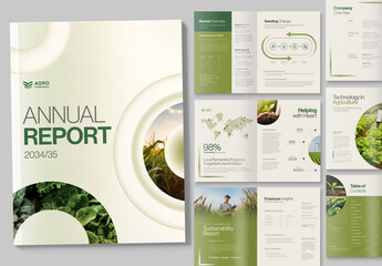 Annual Report Template in Agriculture, Environment, Farming & Green Eco Theme