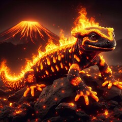 The Fire creating fire jets