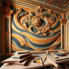 A decorative contrasting colors underneath