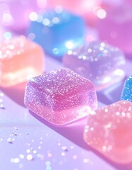 甘い宝石：パステルカラーのきらめくジェリーGenerated image