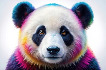 Obraz premium Close-up fashion photography: artistic wildlife meets luxury. A white background highlights the panda-inspired apparel.