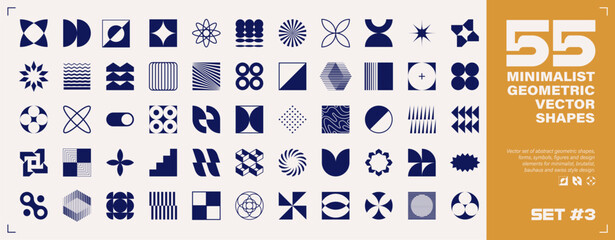 55 MINIMALIST GEOMETRIC VECTOR SHAPES Set 3