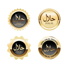 Premium badge halal certified logo icon