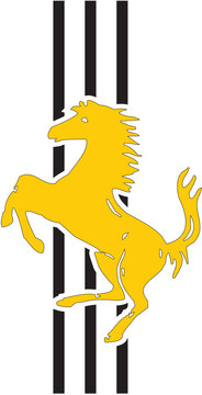 Running Yellow Horse Silhouette &ndash; Vector Wild Animal Illustration