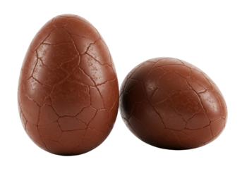 Isolated Crackled Chocolate Easter Eggs