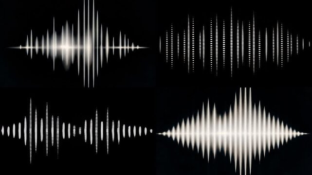 Abstract sound wave art animation isolated asset, transparent 4K video, alpha channel, ProRes 4444 set
