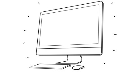 Abstract minimalist line art of a television screen