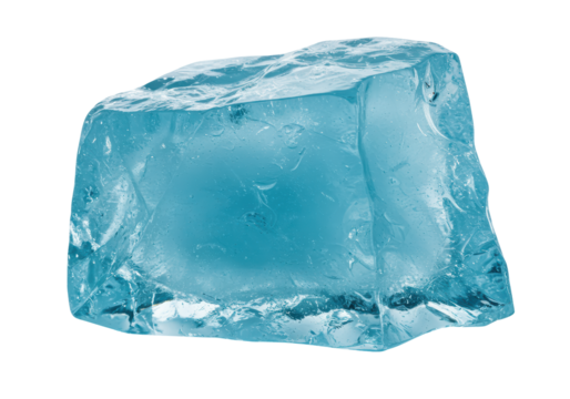 Isolated Transparent Blue Ice Block Cool and Refreshing