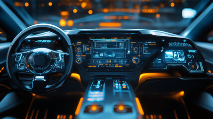 Autonomous Car Dashboard with Digital Controls 