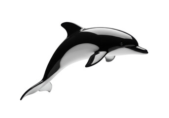 Isolated Black and White Dolphin Marine Mammal Graceful