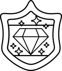 A black and white drawing of a diamond with a star pattern