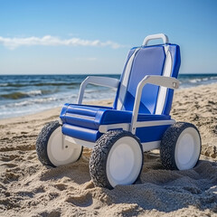 Beach chair with wheels on sand