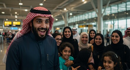 Joyful Reunion at the Airport: A Family's Happy Embrace